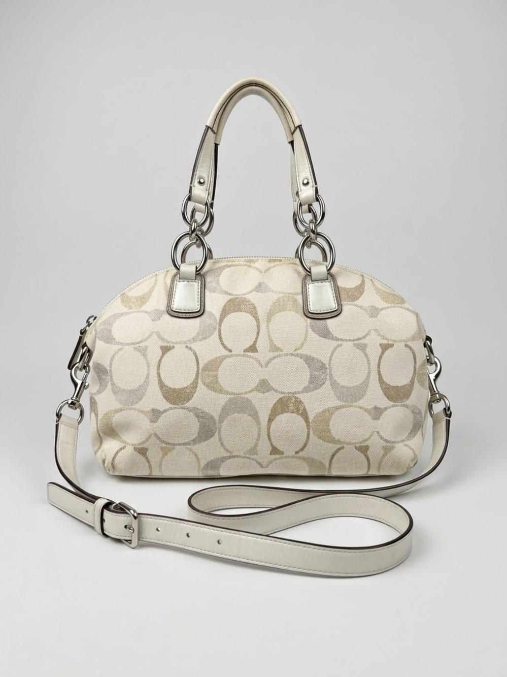 Coach Kristin Op Art Sequin / Metallic Signature Satchel Style #19328 - Picture 3 of 6